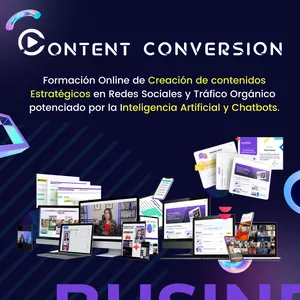 Imagen de portada para Curso online CONTENT CONVERSION | Formación Online de Creación de contenidos Estratégicos en Redes Sociales y Tráfico Orgánico potenciado por la IA y Chatbots