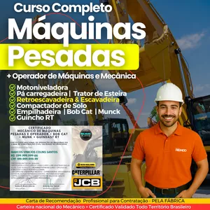 Curso Curso Completo de Operador de Máquinas Pesadas + Mecânico + Hidráulica (Video Aulas +Apostilas)