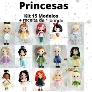 Receita 16 Princesas da Disney Amigurumi