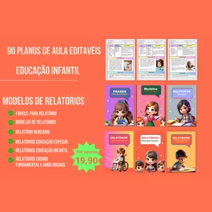 Imagem de capa para o Ebook 90 DE AULAS EDITAVÉIS + MODELOS DE RELATÓRIOS 