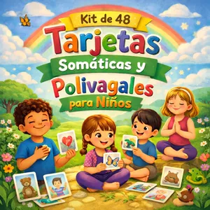 Imagen de portada para Ebook Kit de 48 Tarjetas Somáticas y Polivagales para Niños