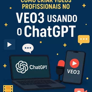 Imagem de capa para o Ebook Guia Prático: Como Criar Vídeos Profissionais no VEO3 Usando o ChatGPT
