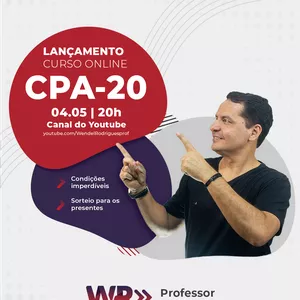 Imagem de capa para o Curso online Curso Preparatório para a Certificação CPA-20 - Prof Wendel Rodrigues