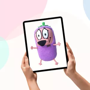 Imagen de portada para Ebook Patrón: Coraje el Perro Cobarde + traje de berenjena