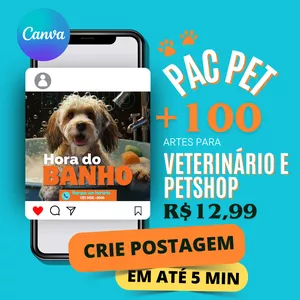 Imagem de capa para o Curso online Pack Pet Canva