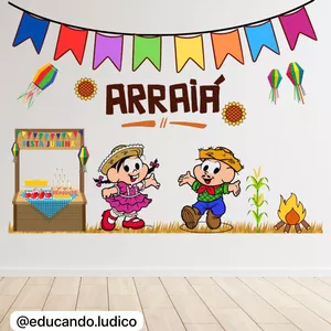 Imagem de capa para o Ebook PAINEL LINDO TURMA DA MÔNICA COM TEMA ARRAIÁ 