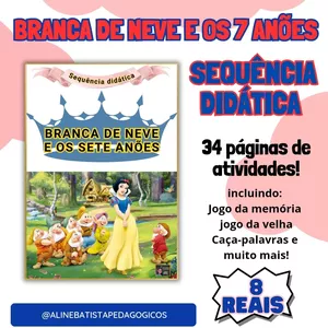 Imagem de capa para o Ebook Sequência Didática Branca de Neve e os sete Anões
