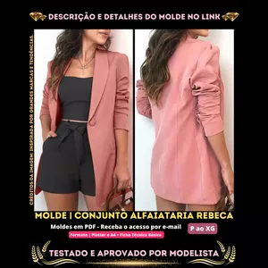 Imagem de capa para o Curso online OFERTA DA SEMANA [Molde em PDF] - Conjunto Alfaiataria Rebeca [A] ID 2499809