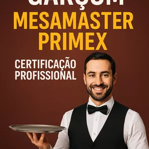 Imagem de capa para o Curso online Garçom MesaMaster PrimeX – Certificação Profissional 