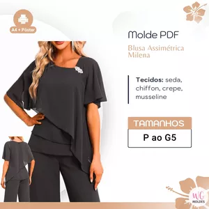 Imagem de capa para o Ebook MOLDE BLUSA ASSIMÉTRICA MILENA