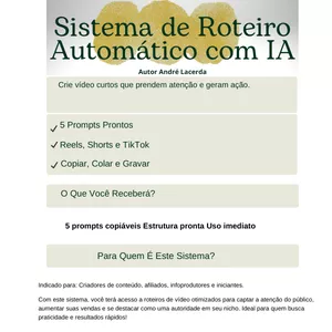 Imagem de capa para o Ebook Roteiro Vídeo Com AI - Prompts Pack