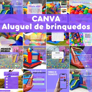 Imagem de capa para o Ebook Pack Canva Aluguel de brinquedos