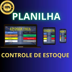 Imagem de capa para o Ebook Controle de Estoque Fácil. - Planilha Automatizada