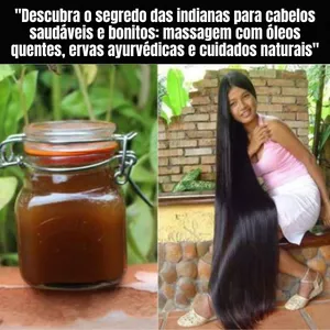 Imagem de capa para o Ebook "Descubra o segredo das indianas para cabelos saudáveis e bonitos: massagem com óleos quentes, ervas ayurvédicas e cuidados naturais"