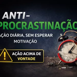 Imagem de capa para o Ebook ⚡ ANTI-PROCRASTINAÇÃO