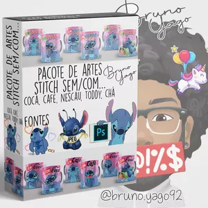 Imagem de capa para o Curso online Pacote de Artes para caneca Stitch sem/com (Café, Coca, Nescau, Toddy, chá)