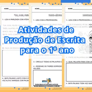 Imagem de capa para o Ebook Atividades de Produção de Escrita – 1º Ano
