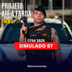 Imagem de capa para o Ebook SIMULADO 07 PÓS-EDITAL CFSd PMMG 2025