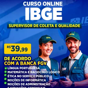 Imagem do curso Curso IBGE 2025 - Supervisor de Coleta e Qualidade