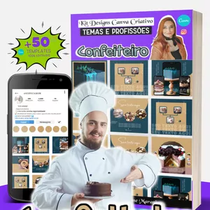 Kit Designs Canva Criativo CONFEITEIRO