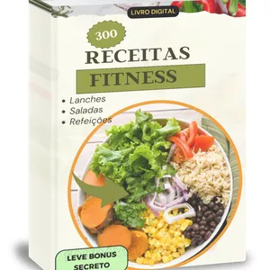 Imagem de capa para o Ebook 300 RECEITAS FITNESS 2025
