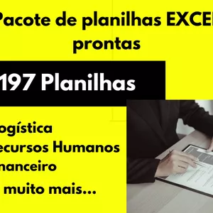 Pacote completo com 197  planilhas em EXCEL prontas 2024