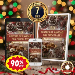 Imagen de portada para Curso online EBOOK - 50 POSTRES DE NAVIDAD CON CHOCOLATE ¡FACILES DE HACER! (90% OFF - EL PRECIO SUBIRA MUY PRONTO)