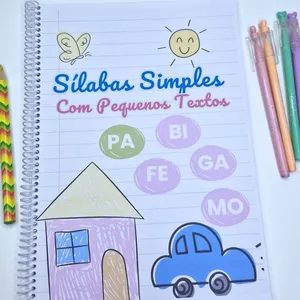 Imagem de capa para o Ebook Atividade sílabas simples com pequenos texto