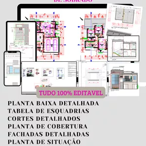 Imagem de capa para o Ebook DWG AUTOCAD COM PROJETO ARQUITETÔNICO DE SOBRADO DETALHADO 