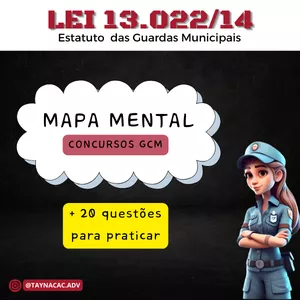 Imagem de capa para o Ebook Mapa mental - Lei 13.022 "Estatuto das Guardas Municipais"