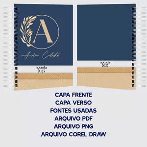 Imagem de capa para o Ebook Agenda/ caderneta masculina azul para imprimir