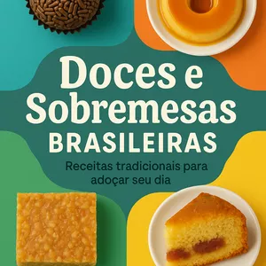 Imagem de capa para o Ebook 🍮 Doces e Sobremesas Brasileiras – Receitas Clássicas e Fáceis 🍯