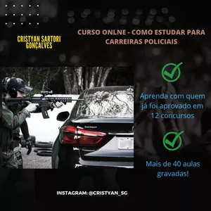 Imagem do curso CURSO ONLINE PARA CARREIRAS POLICIAIS (PF, PRF, PC, PM, DEPEN, AGEPEN)
