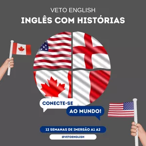 Imagem de capa para o Curso online Inglês com Histórias: 12 Semanas de imersão. A1 A2