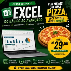 Imagem de Curso de Excel Completo do Básico ao Avançado criado por ARON DUAN ALVES NEREU COSTA na hotmart