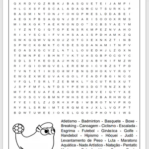 Imagem de capa para o Ebook Caça-palavras Jogos Olímpicos 2024 