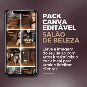 Imagem de capa para o Curso online Pack Canva - Salão de Beleza