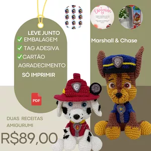 Imagem de capa para o Ebook Receita PDF Chase e Marshall amigurumi