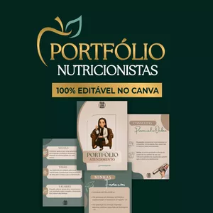 Imagem de capa para o Ebook Portfólio para Nutricionistas Editável CANVA + Brindes