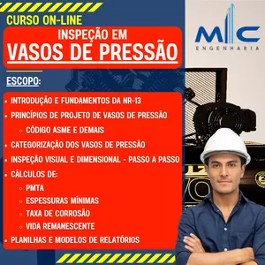 Imagem de capa para o Curso online Inspeção em Vasos de Pressão - Curso on-line
