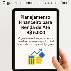 Imagem de capa para o Ebook Planejamento Financeiro para Renda de Até R$ 5.000 - Organize suas finanças, viva com mais leveza e mostre que é possível fazer mais com o que você já ganha.