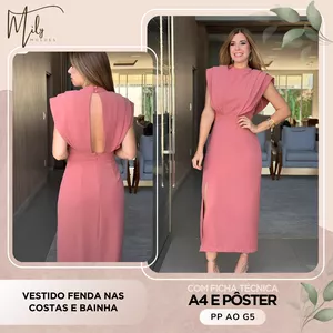 Imagem de capa para o Ebook Vestido Fenda nas Costas e Bainha