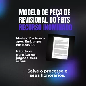 Imagem de Modelo de Recurso Inominado de Revisões de FGTS  criado por Gestão Oceanic na hotmart