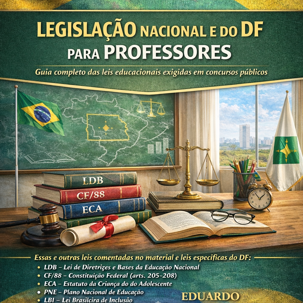 Imagem de LEIS COMENTADAS PARA O CONCURSO SEDF - SECRETARIA DE EDUCAÇÃO DO DISTRITO FEDERAL criado por EDU GEO 360º GRAUS na hotmart