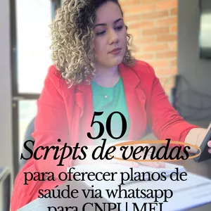Imagem de capa para o Ebook 50 scripts de vendas para oferecer planos de saúde pelo Whatsapp para CNPJ | MEI