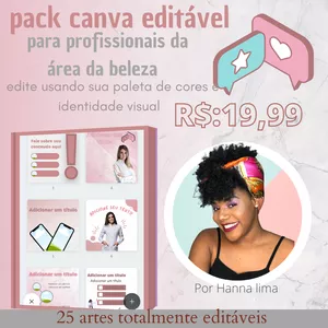 Imagem de capa para o Curso online Pack canva editável 