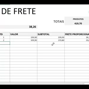 Imagem de capa para o Curso online Planilha de Controle de Frete 