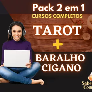 Pack 2 em 1 - TAROT e BARALHO CIGANO - TERAPÊUTICOS Cursos Completos