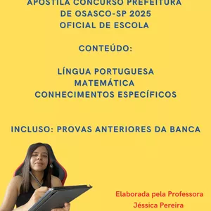 Imagem de capa para o Ebook APOSTILA CONCURSO OSASCO 2025: OFICIAL DE ESCOLA