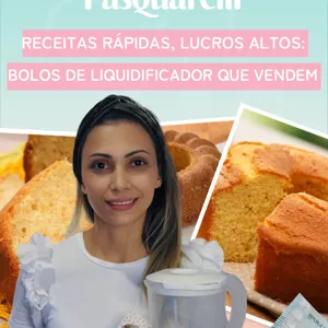 Imagem de capa para o Ebook Bolos de Liquidificador: Receitas Rápidas e Altos Lucros